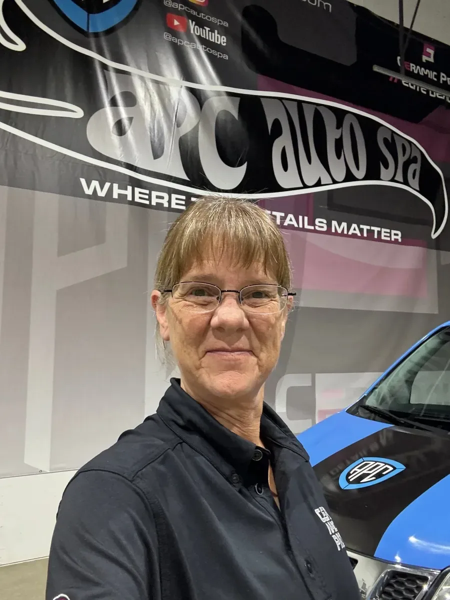 Heather Humphrey, co-owner of APC Auto Spa, in the APC shop